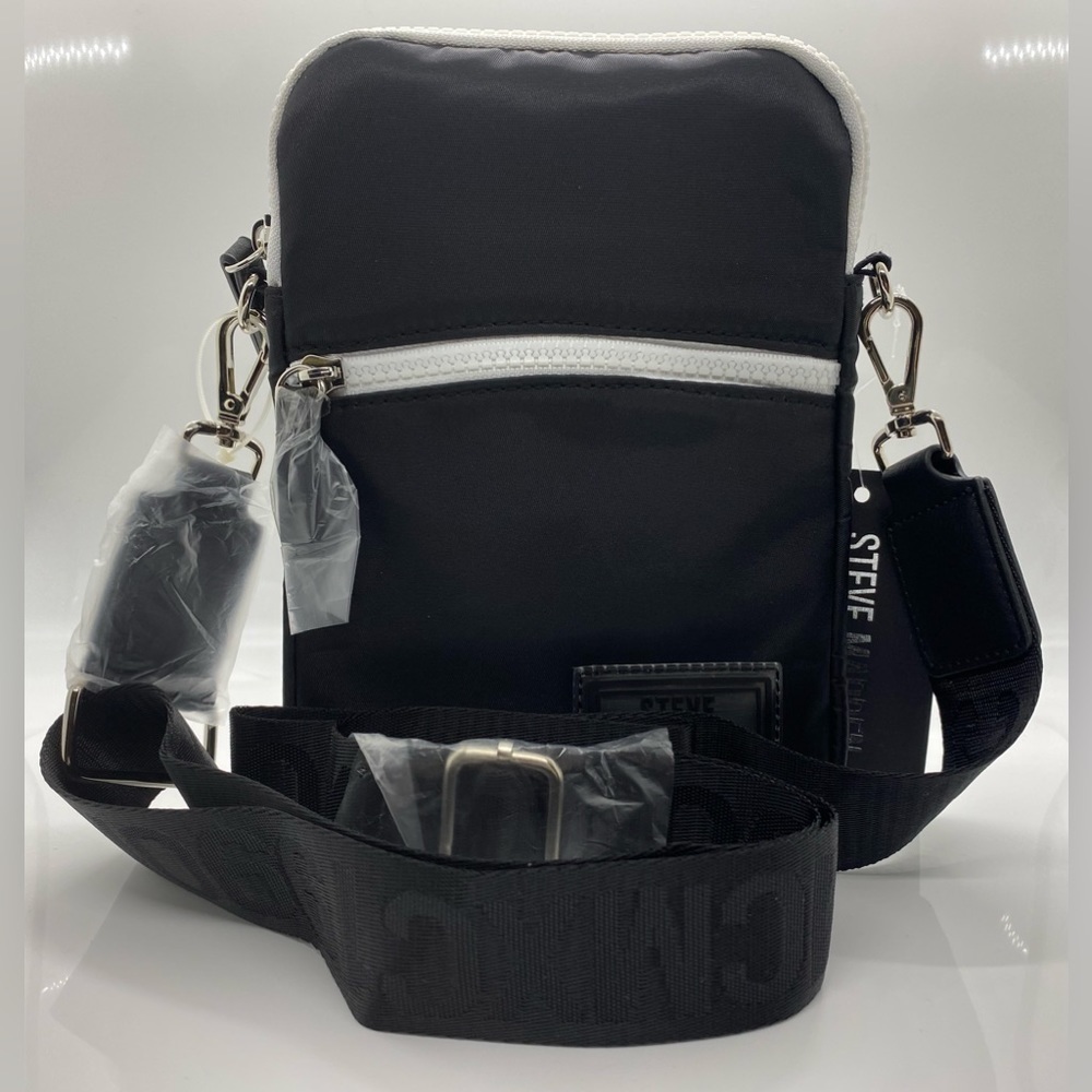 Black White Nylon Crossbody Bag Adjustable Bag